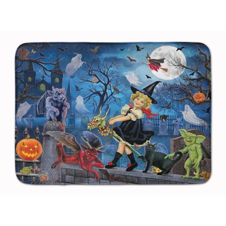 Carolines Treasures 19 x 27 in. Littlest Witchs Halloween Party Machine Washable Memory Foam Mat PRS4048RUG
